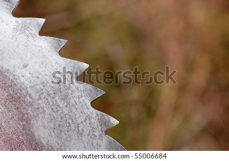 saw blade isolated on blurry background