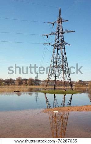 Electric power line over water