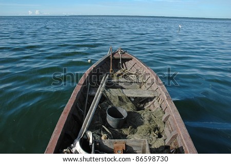  Fishing Boats on Old Wooden Fishing Boat On Sea Stock Photo 86598730   Shutterstock