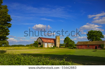 Early summer Ontario farm scene