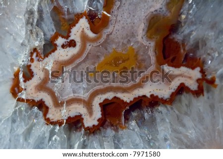 Agate stone with iron oxides