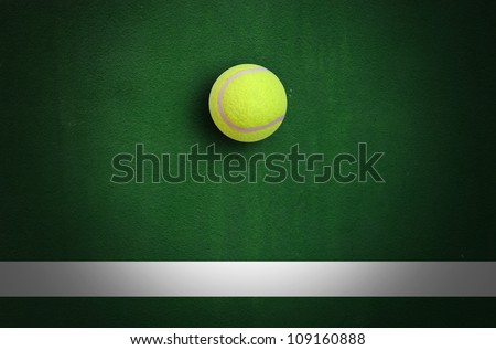 Tennis Ball in Corner court Tennis game sport background for design