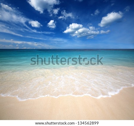 Sea Beach Blue Sky Sand Sun Daylight Relaxation Landscape Viewpoint For Design Postcard And Calendar In Thailand