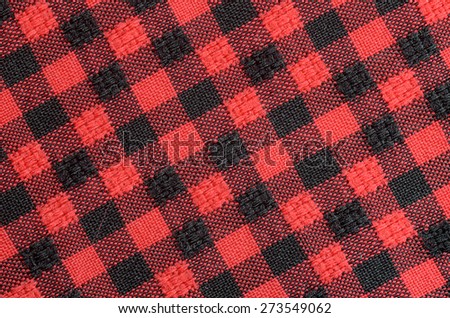 Red and black tracery cotton texture background with space for text and message design