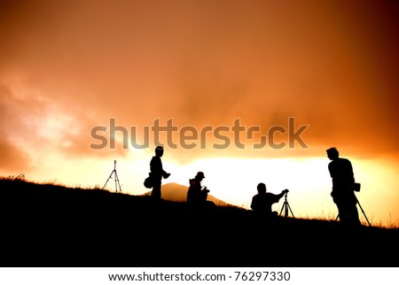 Sunset in the hill sihouette photographer