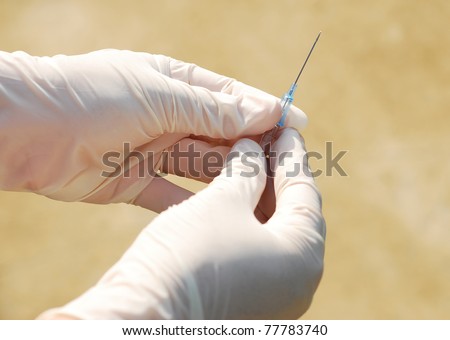 healthcare medical syringe hand vaccine for health aids in the hospital