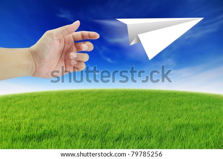 Hand rocket paper fold to success for design Aircraft paper