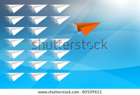 aircraft paper leader orange Vector blue background texture line shape for Design
