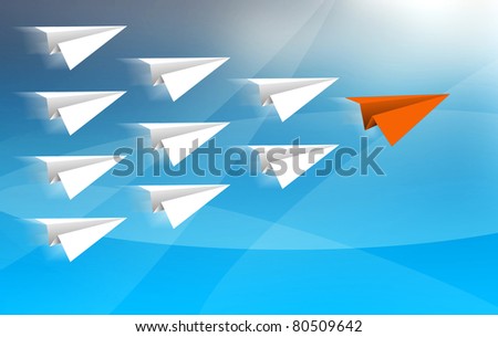 aircraft paper leader orange Vector blue background texture line shape for Design