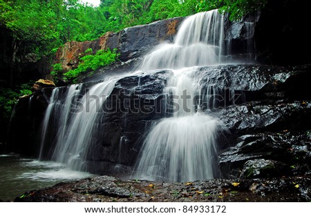 Waterfall and blue stream in the forest Thailand