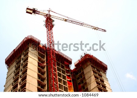 Buildings being build at the construction site.