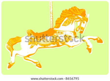Illustration of a Merry Go Round Horse - Silk screen style