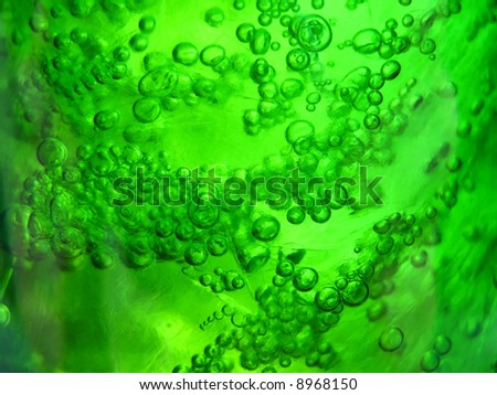 Abstract Background of a frozen liquid and air bubbles