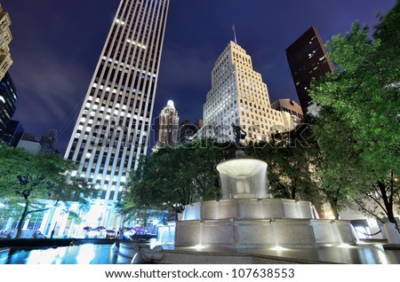 Pulitzer Memorial Fountain at Grand Army Plaza in the New York City borough of Manhattan.