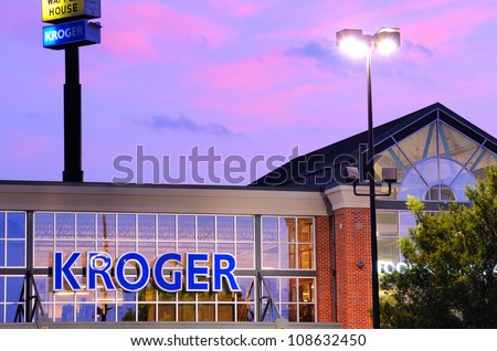 ATHENS, GEORGIA - JULY 23: Kroger Supermarket July 23, 2012 in Athens, GA. It is the country\'s largest grocery store chain with over $90 billion in sales for the fiscal year of 2012.