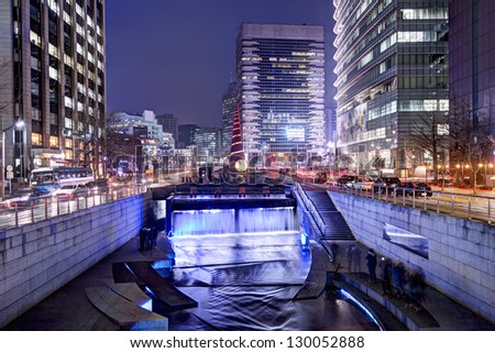 Cheonggyecheon Stream In Seoul, South Korea Is The Result Of A Massive Urban Renewal Project.