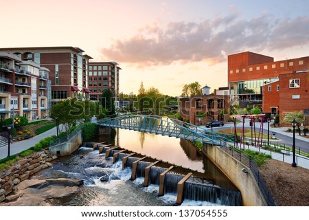 Downtown Greenville, South Carolina, USA.