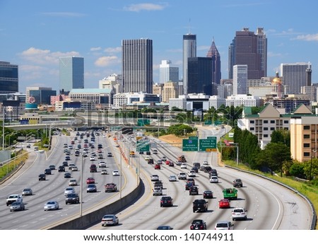 Skyline Of Downtown Atlanta, Georgia.