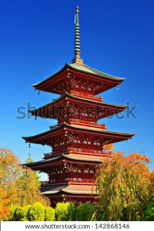 The five-story pagoda of Saishoin Temple in Hirosaki, Japan was built in 1667. october 27