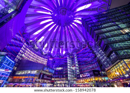 BERLIN - SEPTEMBER 20: Sony Center September 20, 2013 in Berlin, Germany. The center is a public space located in the Potsdamer Platz financial district.