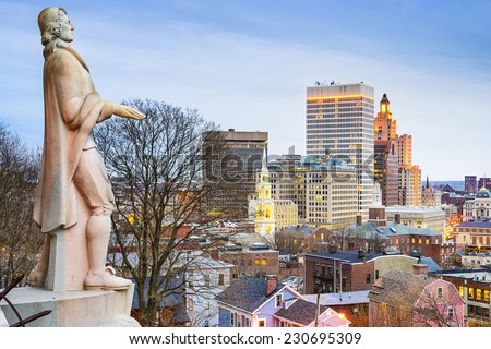 Providence, Rhode Island city skyline from Prospect Terrace Park.