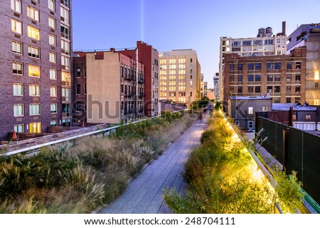 New York City, USA on the High Line Park.