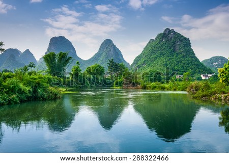 Karst Mountains Landscape of Guilin, China.