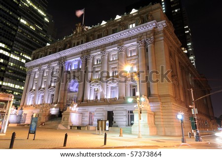 Customs house of the United States of America in Lower Manhattan, New York City. Now a Native American Museum.