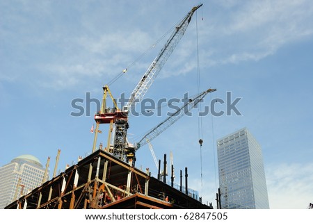 NEW YORK CITY - OCTOBER 11: One World Trade Center building under construction October 11, 2010 in New York, New York.