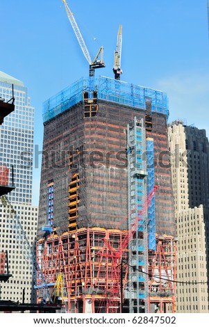 NEW YORK CITY - OCTOBER 11: One World Trade Center building under construction October 11, 2010 in New York, New York.