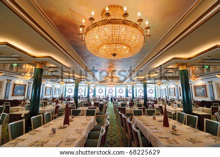 An elegant Russian inspired dining hall.