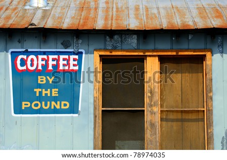 Coffee Shop Sign on Old Coffee Shop With Sign Stock Photo 78974035   Shutterstock