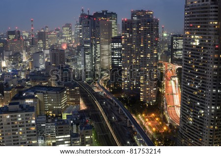 TOKYO, JAPAN - JULY 4: With nearly 35 million people, Tokyo is the world\'s most populous metropolis and is described as one of the three command centers for world economy July 4, 2011 in Tokyo, Japan.