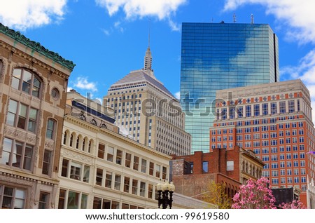 Cityscape in Back Bay Boston, Massachusetts, USA.