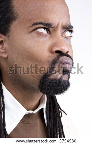 African American Male Model over white background