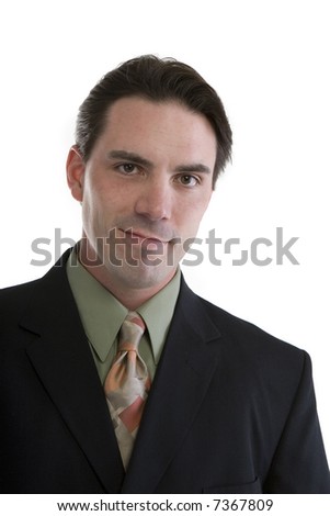 Male Model in Business suit over white background