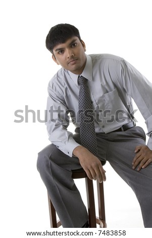Male Model in business clothes over white background