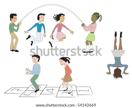 children playing at school. stock photo : children playing