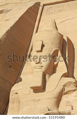 Abu Simbel Portrait of a statue of Ramses the Second