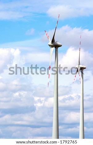 TWo windmills and sky