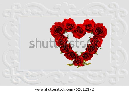 twelve red roses wedding or valentine card ready for text