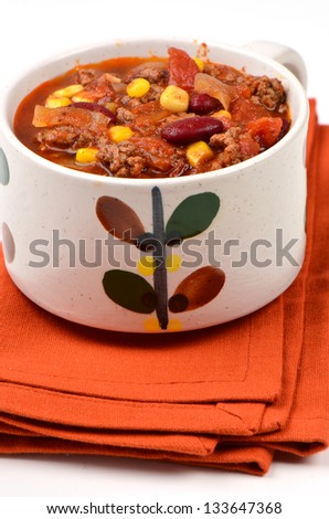 Homemade Chili Con Carne in vertical format