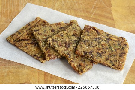 Gluten free, grain free cranberry, almond, rosemary and sunflower seed crackers