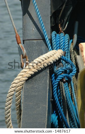 Ropes on board ship