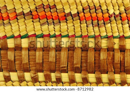 Ancient design on aboriginal woven cedar basket