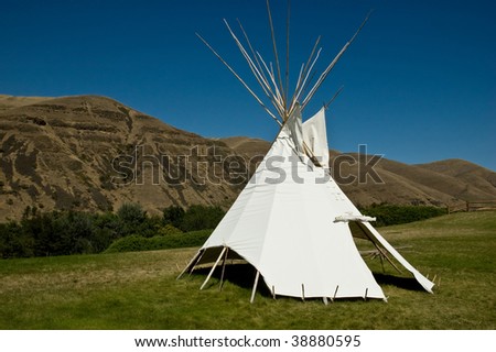 Traditional Indian Tipi in eastern Washington