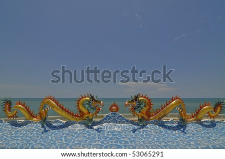 Chinese dragon image in Thai-chinese temple,Thailand