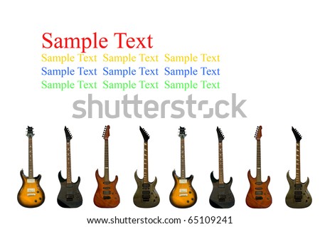 isolated guitars on white background