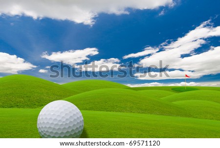golf course under the blue sky