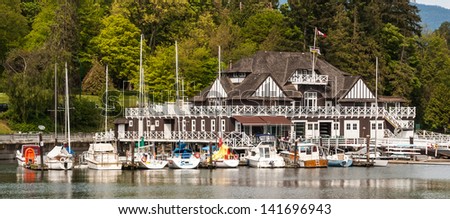 VANCOUVER, CANADA - MAY 12: Historic Vancouver Rowing Club in Stanley Park in Coal Harbor on May 12, 2007 in Vancouver, Canada. The park opened in 1888 and is 10% larger than New York\'s Central Park.